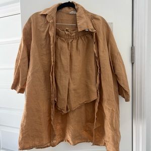 two piece linen short set